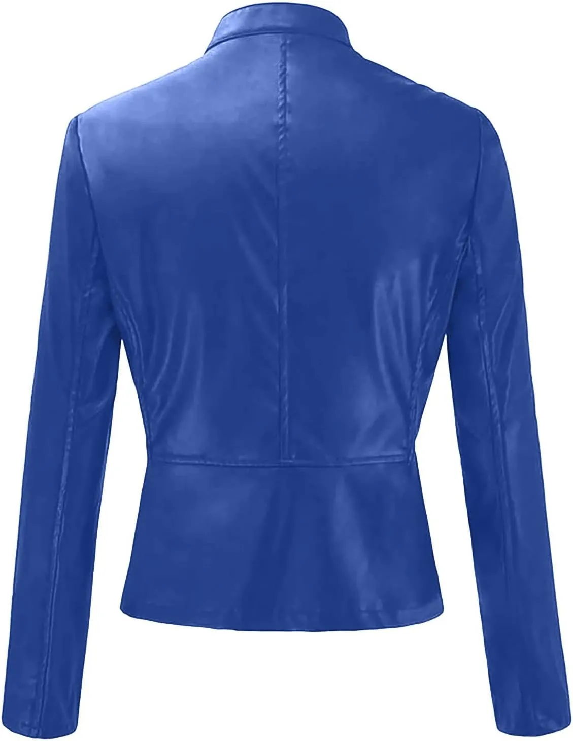 hlysgo Women's Long Sleeve Leather Jacket Full Zip Open Front Short Cardigan Ladies Bomber Jacket Coat Tops