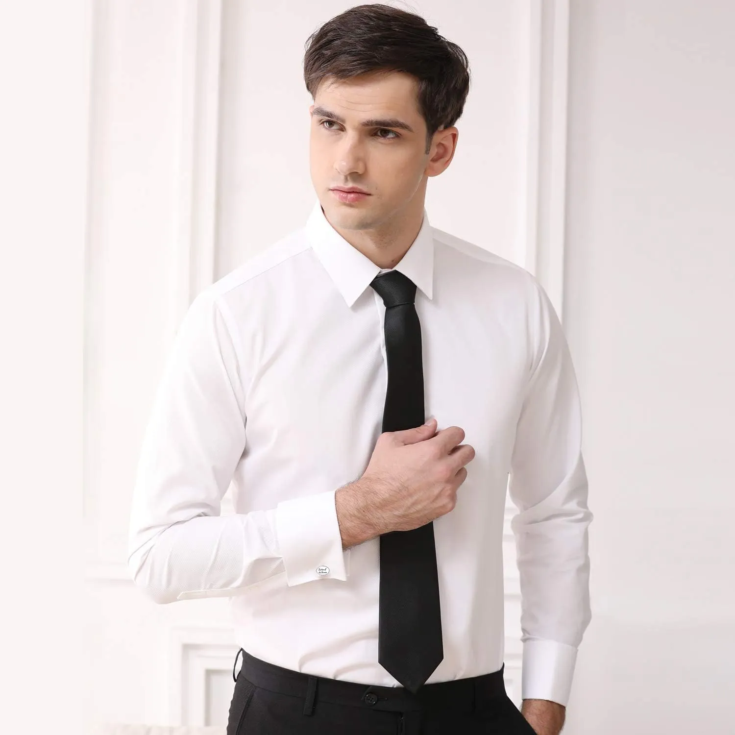 HONEY BEAR Oval Wedding Cufflinks for Mens Shirt Marriage with Gift Box