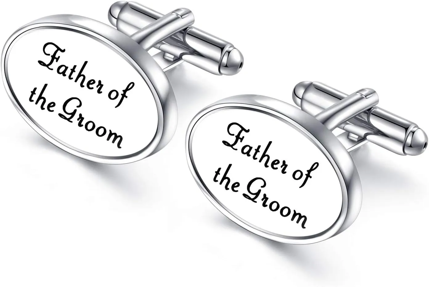 HONEY BEAR Oval Wedding Cufflinks for Mens Shirt Marriage with Gift Box