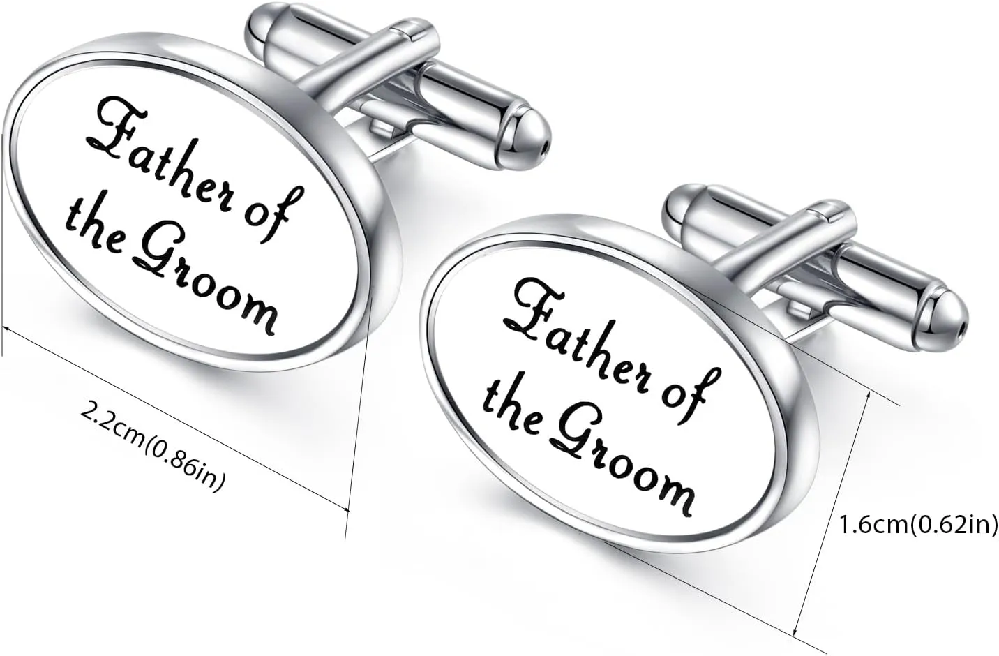 HONEY BEAR Oval Wedding Cufflinks for Mens Shirt Marriage with Gift Box
