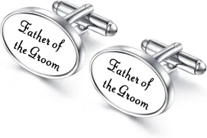 HONEY BEAR Oval Wedding Cufflinks for Mens Shirt Marriage with Gift Box