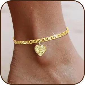 HUASAI Initial Ankle Bracelets for Women Gold Anklets for Women Trendy Summer Beach Vacation Jewelry 2025