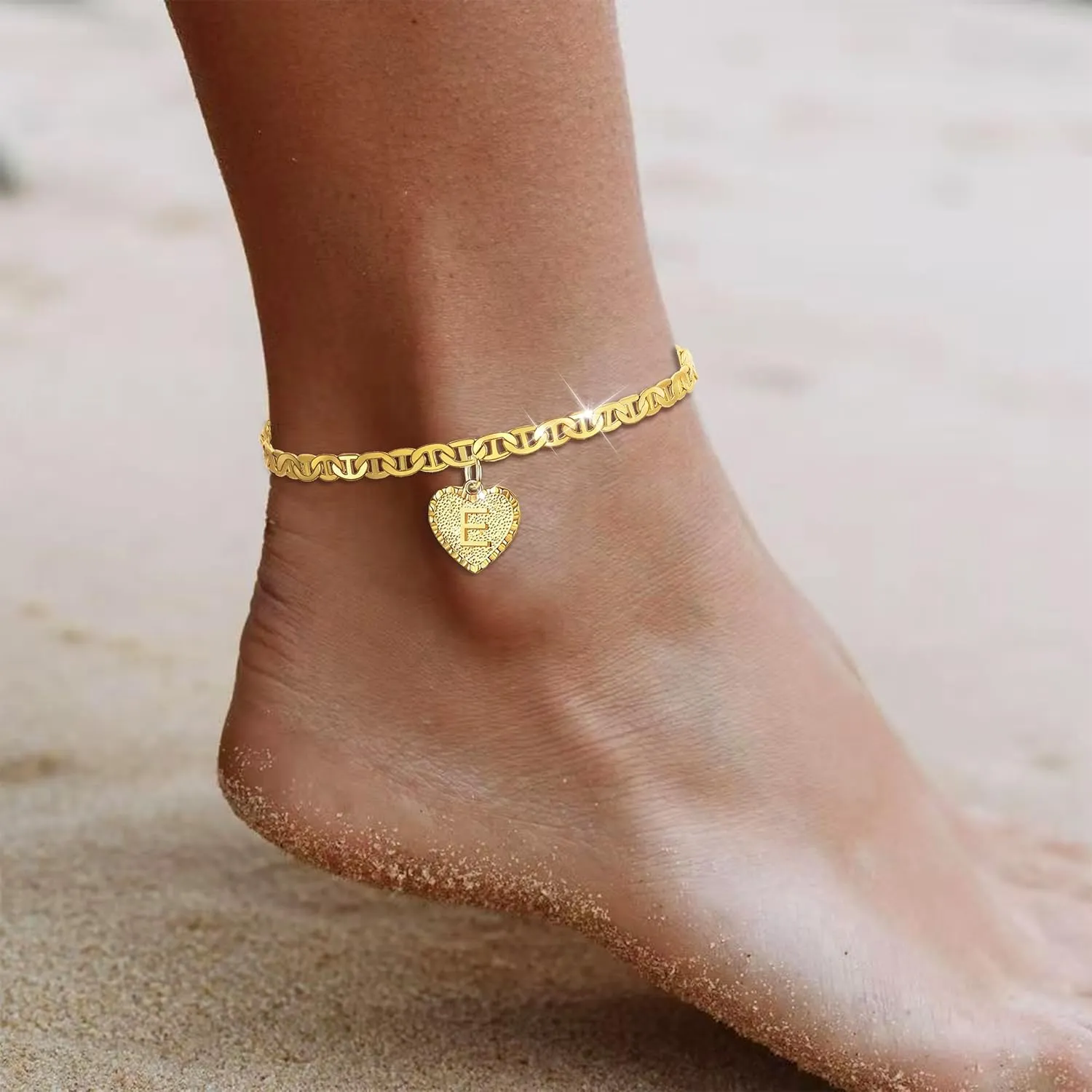 HUASAI Initial Ankle Bracelets for Women Gold Anklets for Women Trendy Summer Beach Vacation Jewelry 2025