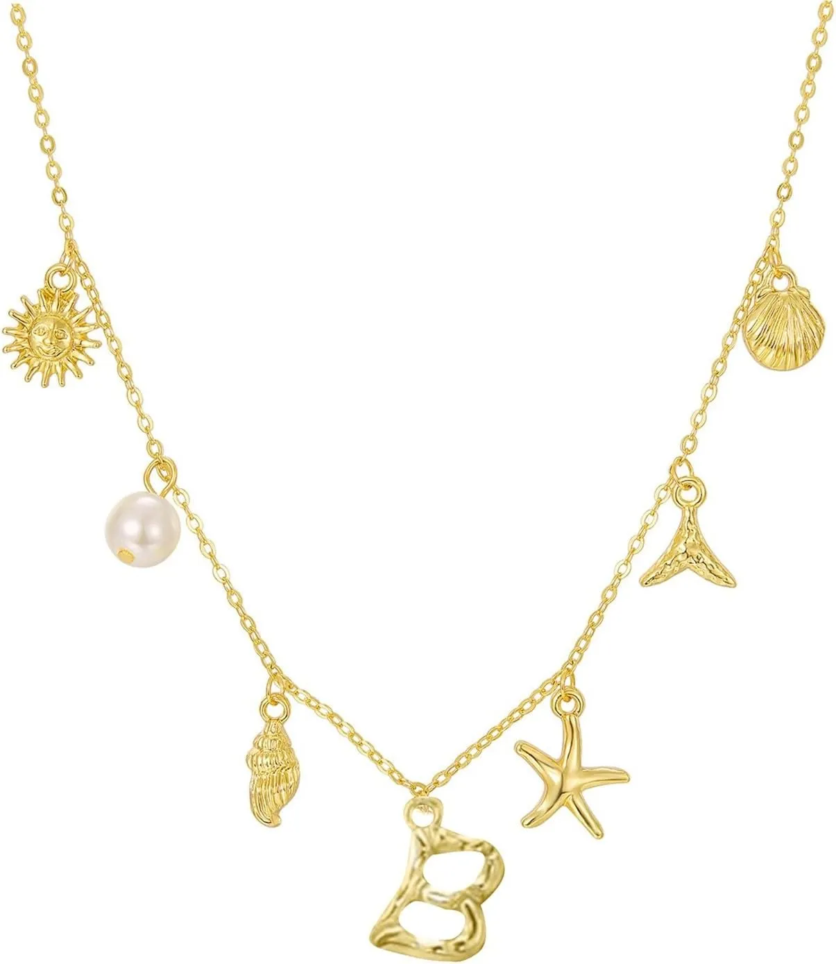 iLH Layered Choker Necklace Gold Star Moon Pendant Necklace Multilayer Chain Choker Bar Y Pendant Necklace For Women