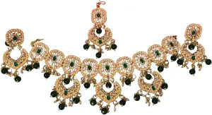 Indian Jewelry Sets for Women Bollywood Necklace Earring Wedding high Fashion Victorian Formal Style Jewellery desi Artificial Imitation joyeria Rhinestone in Antique Gold or White Tone