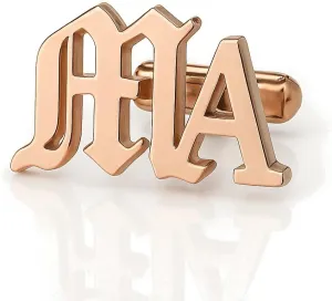 Initial Cufflinks for Men  Personalized Engraved Monogram Cufflinks | Silver, Gold, Black Finish  Groomsmen, Wedding, Fathers Day Gift for Him