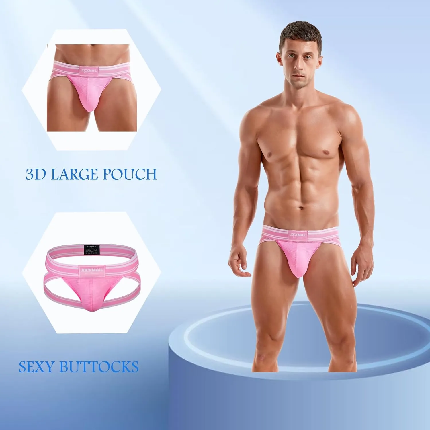 JOCKMAIL 5PCS/Pack Men Jockstrap Underwear Athletic Supporter Jockstrap Low Rise Men Briefs Jockstrap Sport Underwear