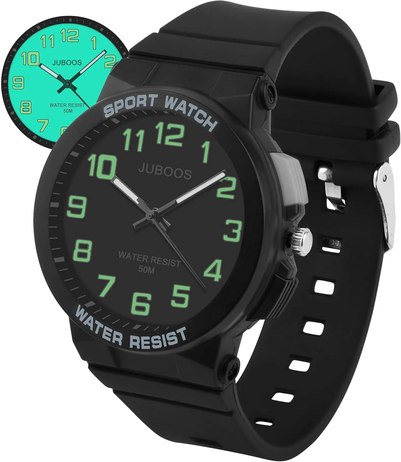 Juboos Kid's Analog Watch for Boys and Girls, Outdoor Sports 5 ATM/50 M Waterproof Childrens Watch with Light, Easy-to-Read Time Teaching Large Dial