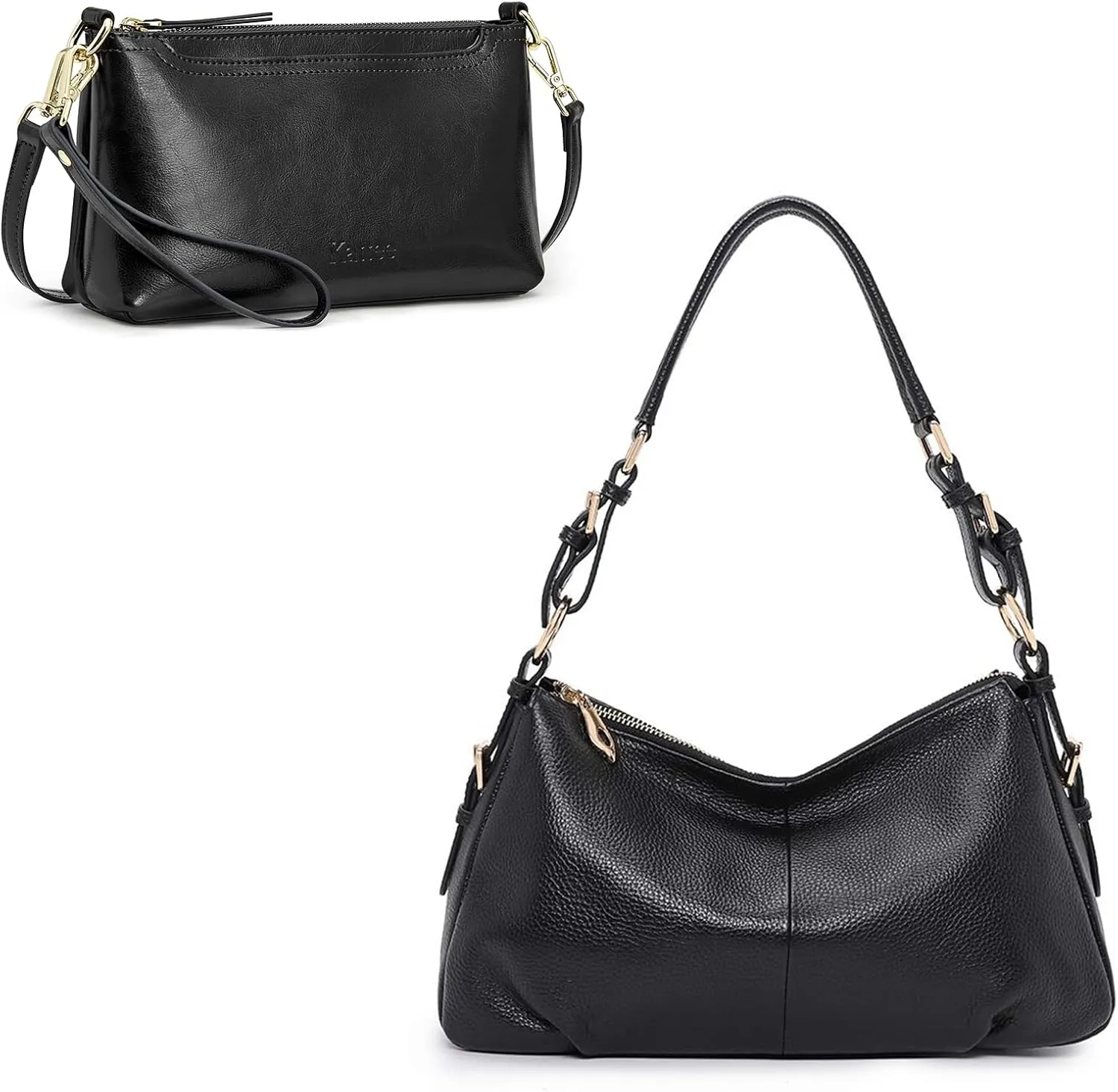 Kattee Real Leather Hobo Bags Bundle with Small Women Crossbody Purses