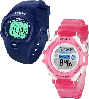 Kids Shock and Water Resistant Sports Watch 2 Piece Gift Set for Boys and Girls
