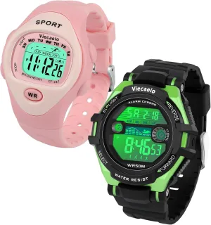 Kids Shock and Water Resistant Sports Watch 2 Piece Gift Set for Boys and Girls