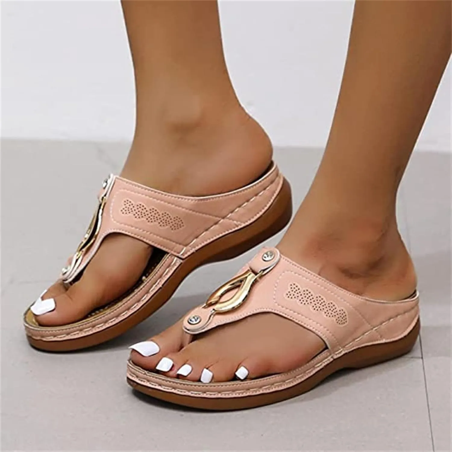 Ladmiple Orthopedic Sandals For Women Elegant Orthotic Flips Flops Arch Support Flat feet Slides Comfortable Walking Shoes