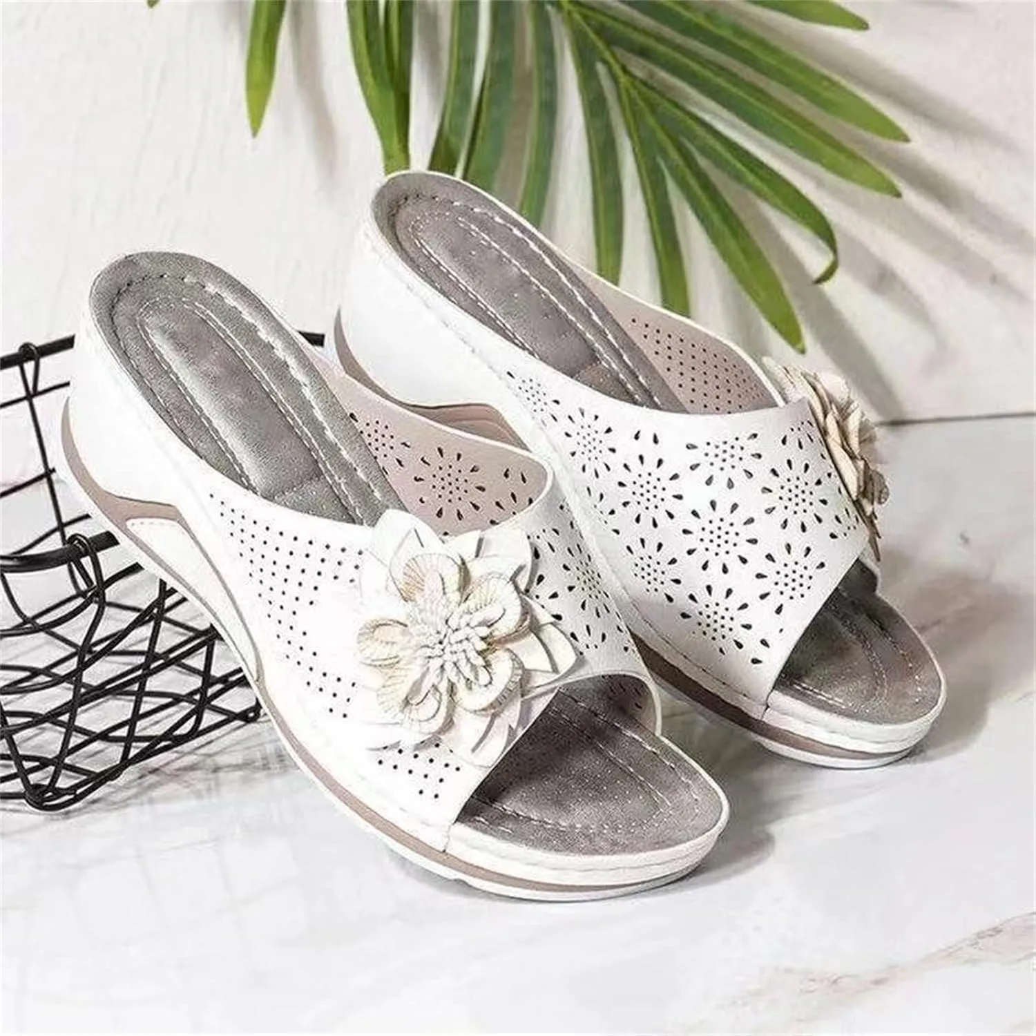 Ladmiple Orthotic Sandals For Women Cute Fashion Slides Orthopedic Slippers With Comfortable Plantar Fasciitis Arch Support