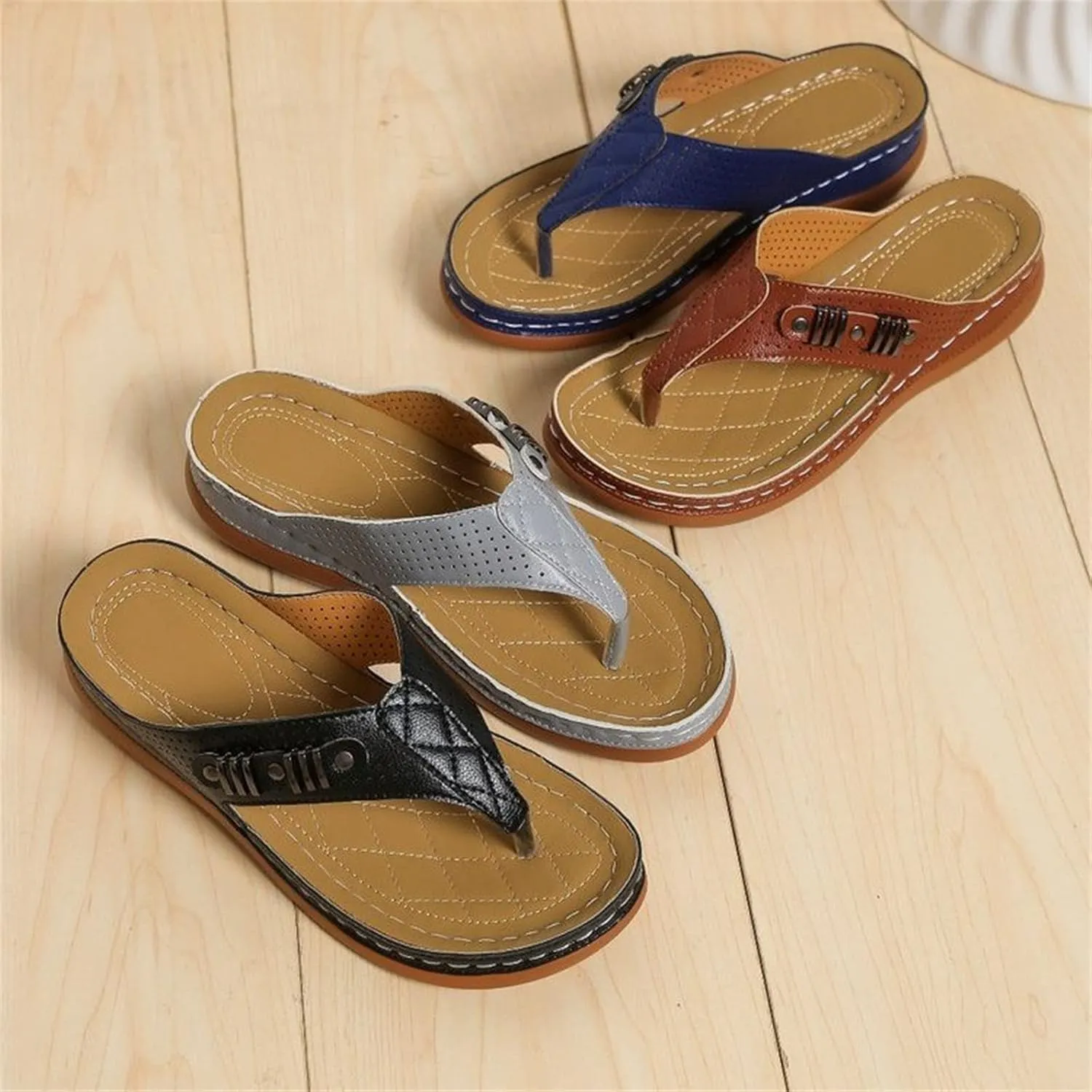 Ladmiple Orthotic Sandals Women Plantar Fasciitis Arch Support Comfortable Dressy Casual Summer Walking Orthopedic Flip Flops