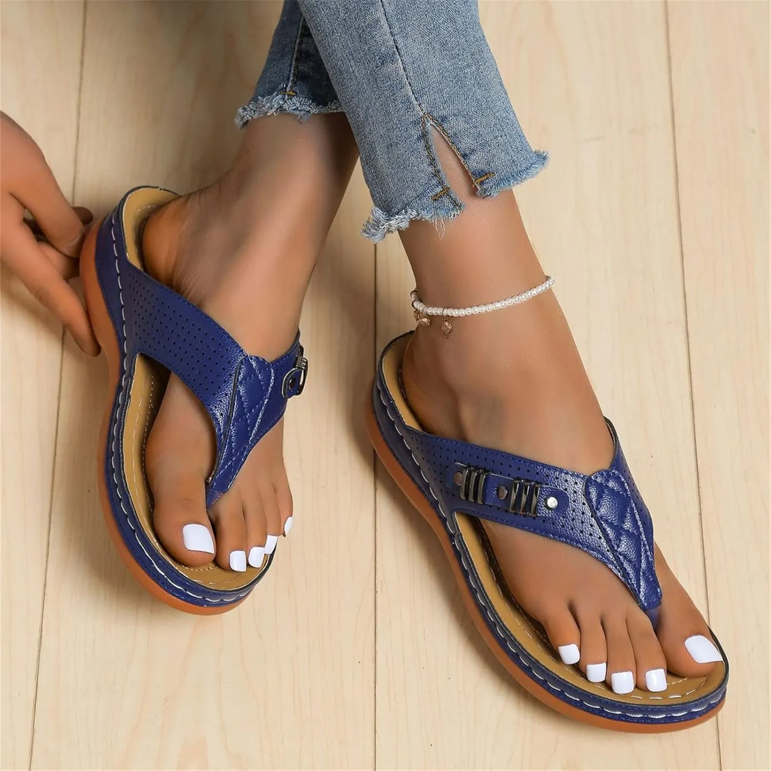 Ladmiple Orthotic Sandals Women Plantar Fasciitis Arch Support Comfortable Dressy Casual Summer Walking Orthopedic Flip Flops