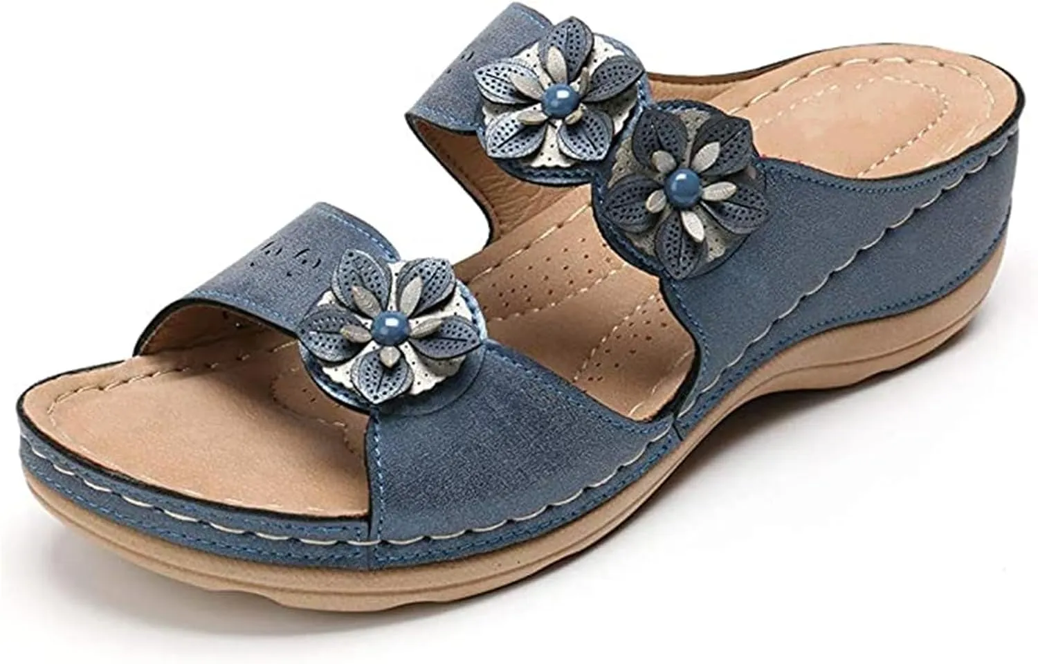 Ladmiple Women's Sandals Comfortable With Arch Support Orthotic Slides Dressy Walking Orthopedic Flip Flops Summer Shoes