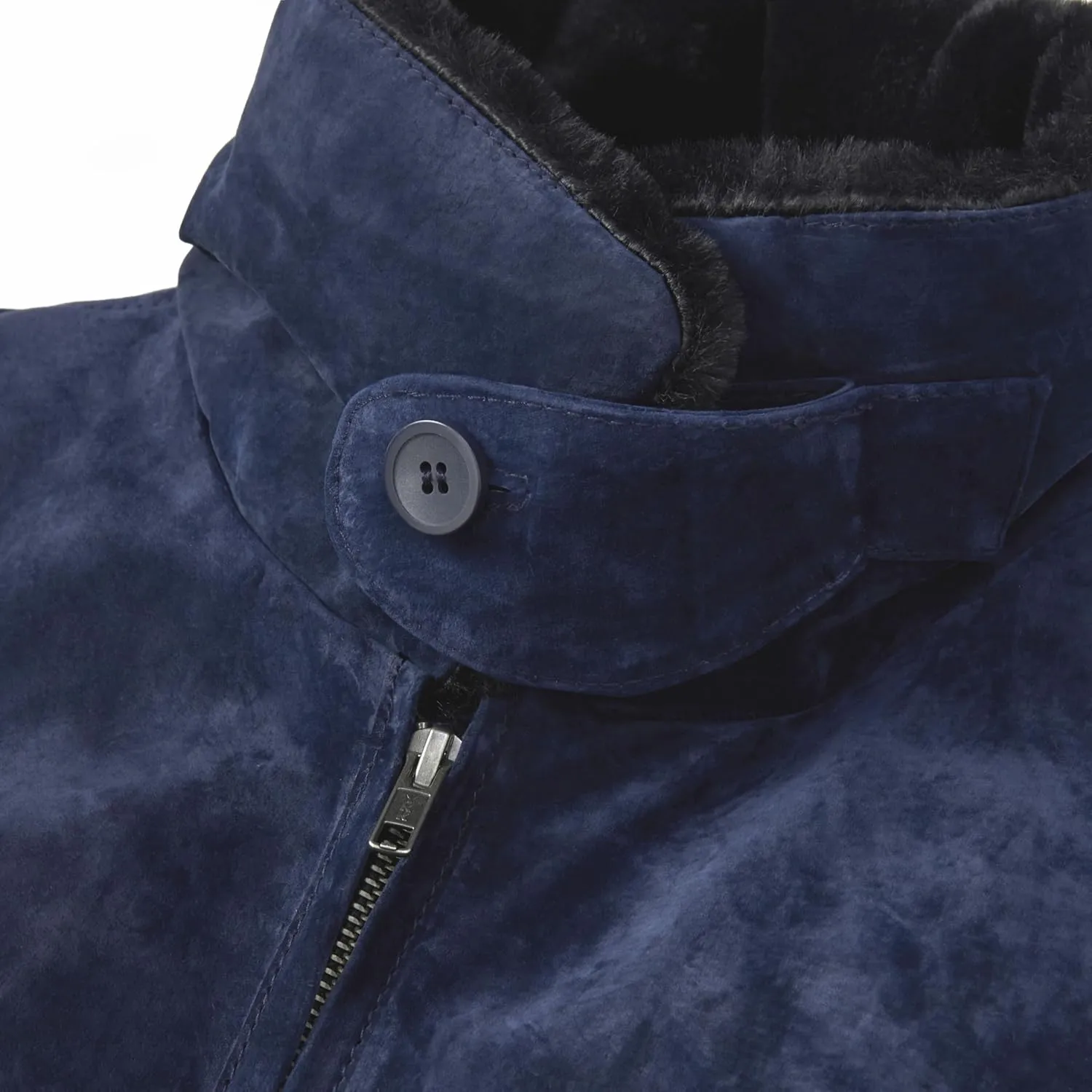 Landing Leathers Men Navy G-1 Leather Flight Bomber Jacket (Also available in Big & Tall)