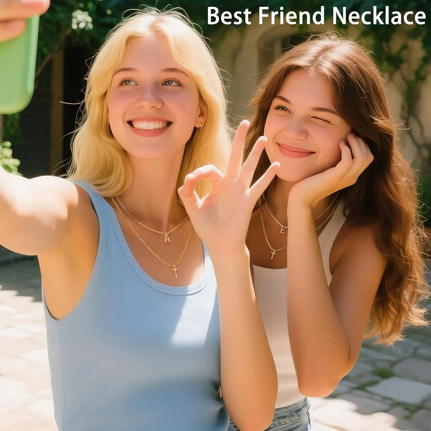 Layered Initial Necklace for Women, Fashion Cross Pendant Necklaces for Women, 18K Gold Plated Cute Letter Necklace A-Z, Hypoallergenic, Religious Christian Jewelry Birthday Gifts for Women