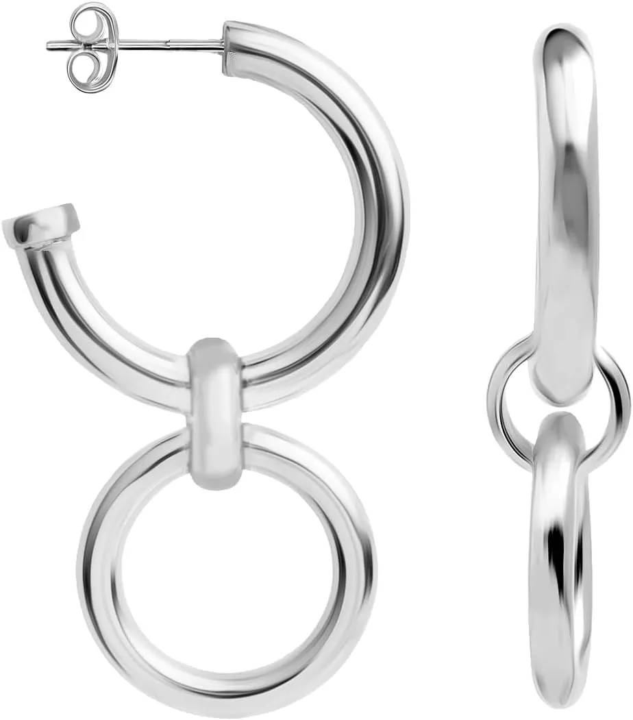 LeCalla 925 Sterling Silver T-Bar Earrings for Women | Women's Bar Earrings jewelry | Bar Drop Dangle Earrings Gift for Birthday Christmas