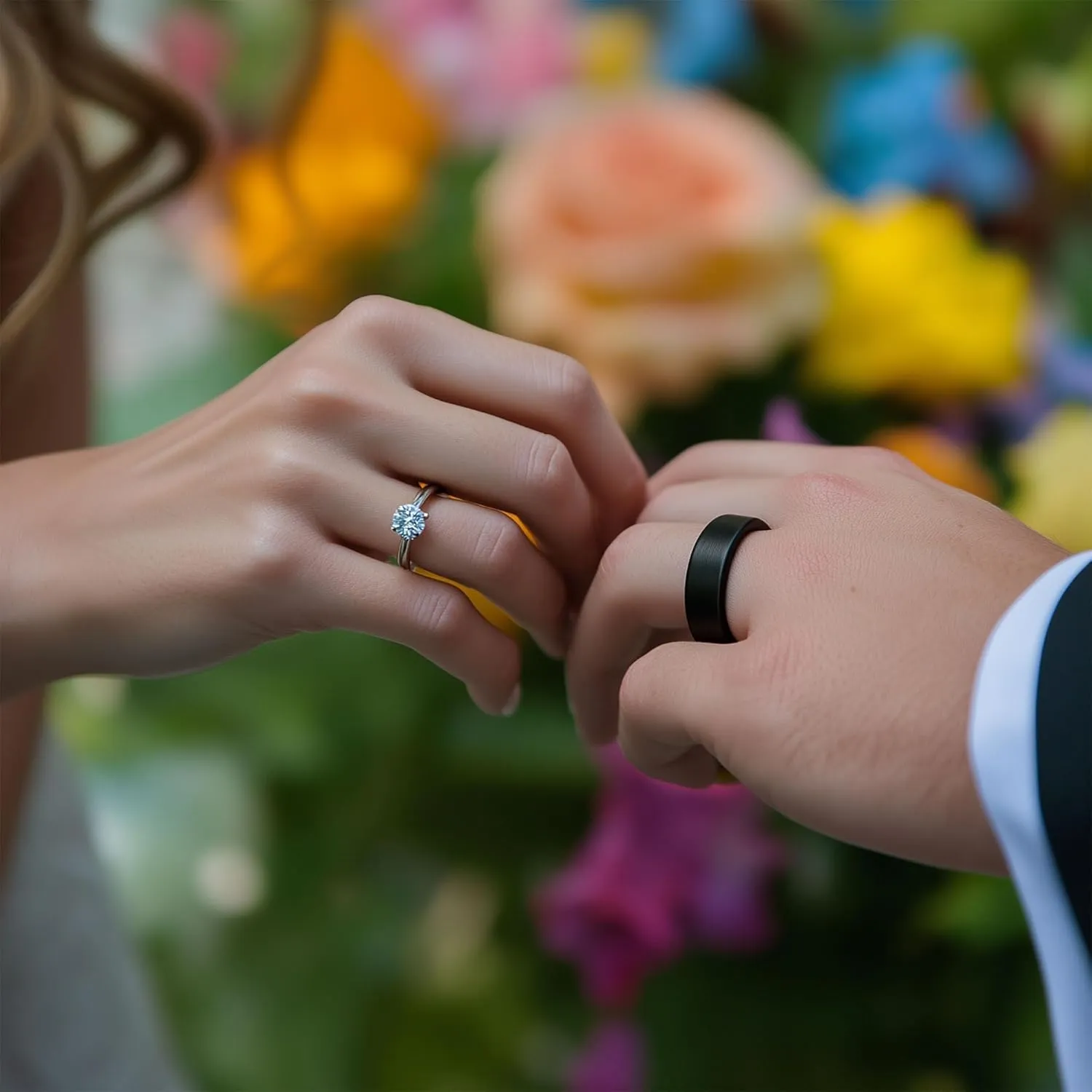 LerchPhi Tungsten Titanium Rings for Men, 6MM 8MM Black Mens Wedding Band, Custom Engraved Wedding Rings, Beveled Edge Promise Rings for Him, Personalized Valentine's Day Gift for Boyfriend