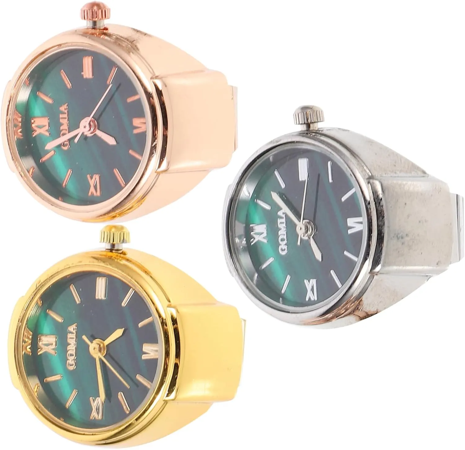 LIFKOME Minimalist Creative Ring Watch Finger Watch Ring for Men Women Shiny Glitter Ringwatch