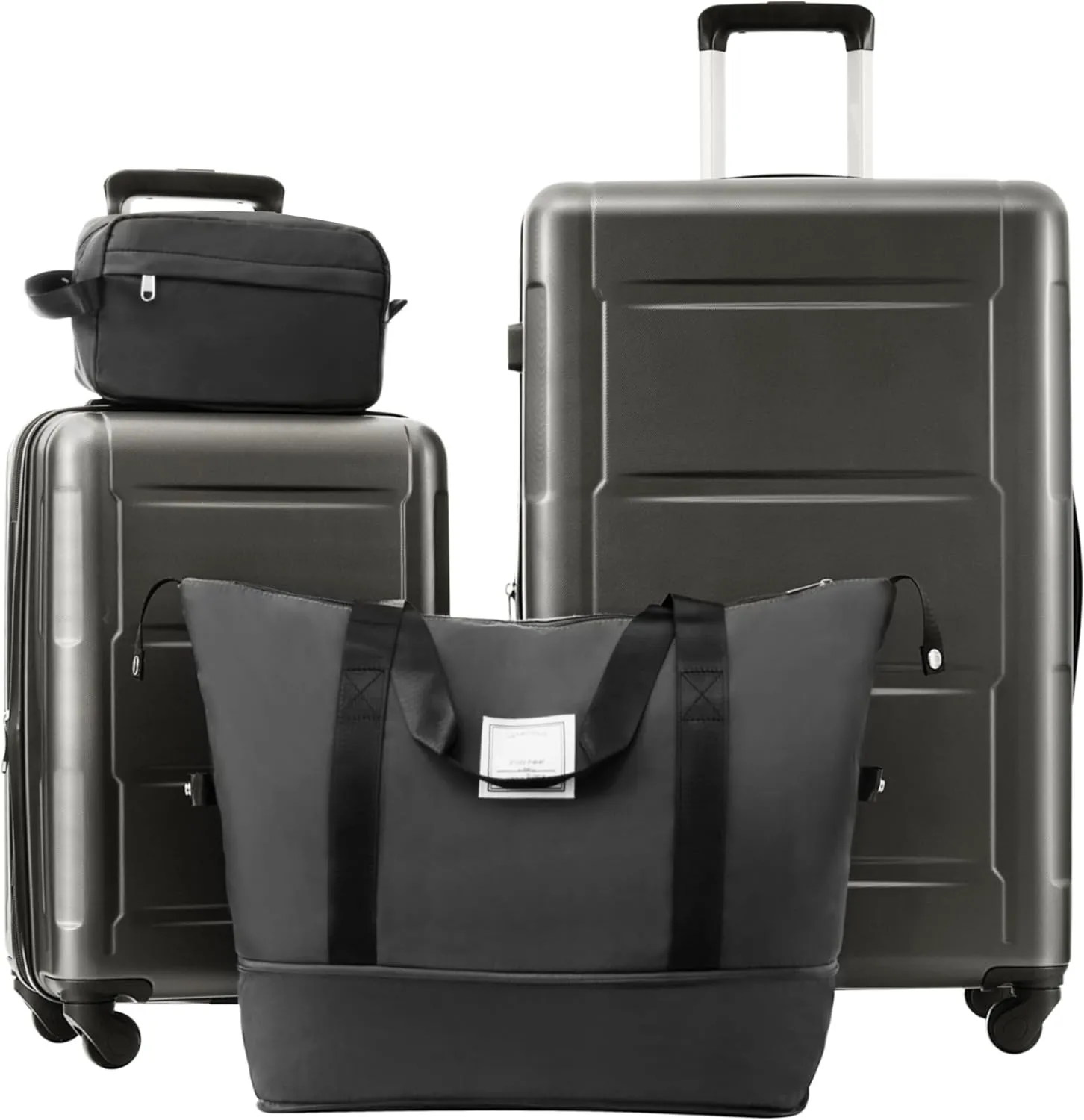 Lightweight 2 Piece Luggage Set for Effortless Travel, Expandable with Spinner Wheels, Adventurers, Dark Gray