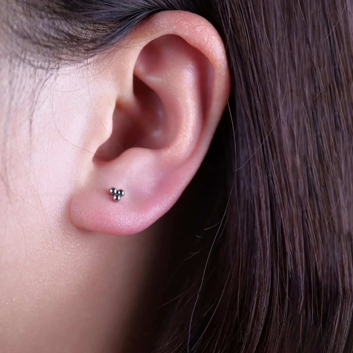 Limerencia G23 Pure Titanium Hypoallergenic Earrings | Tiny Trinity Ball Stud Earrings | Minimalist, F136 Implant Grade | Suitable for Sensitive Ears Delicate Jewelry