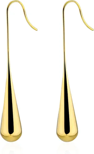 Long Gold Earrings Dangle Drop For Women Fashion Simple Teardrop Big Earrings