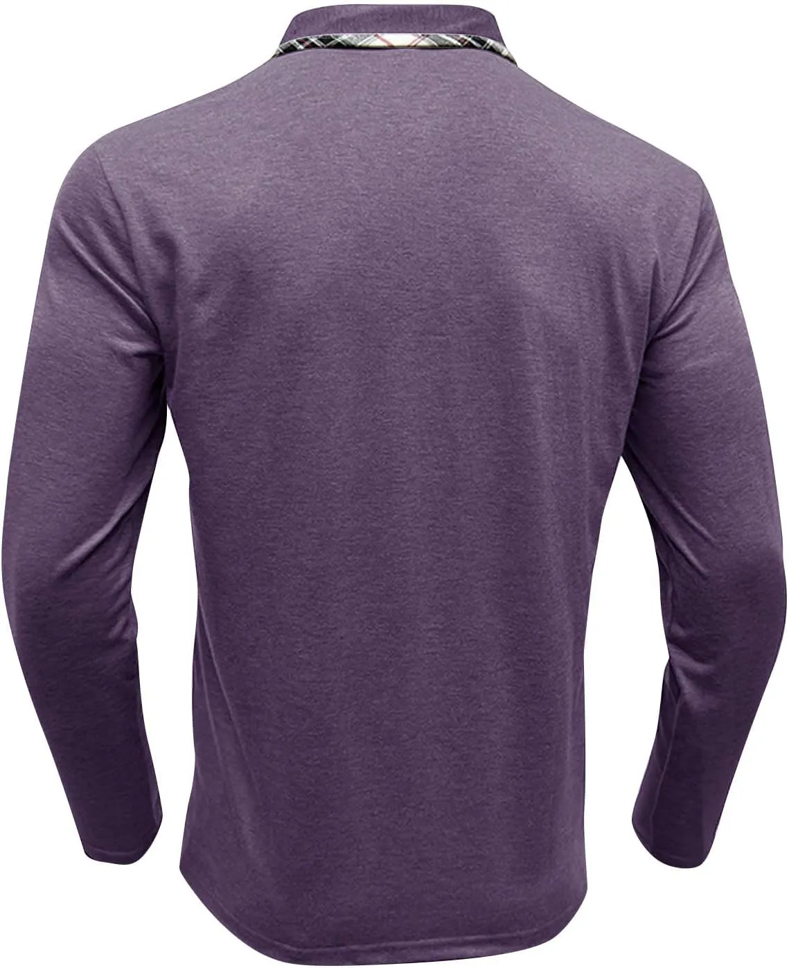 Long Sleeve Polo Shirts for Men Classic Button Down V Neck Collar Tees Solid Casual Stylish Tops with Pocket