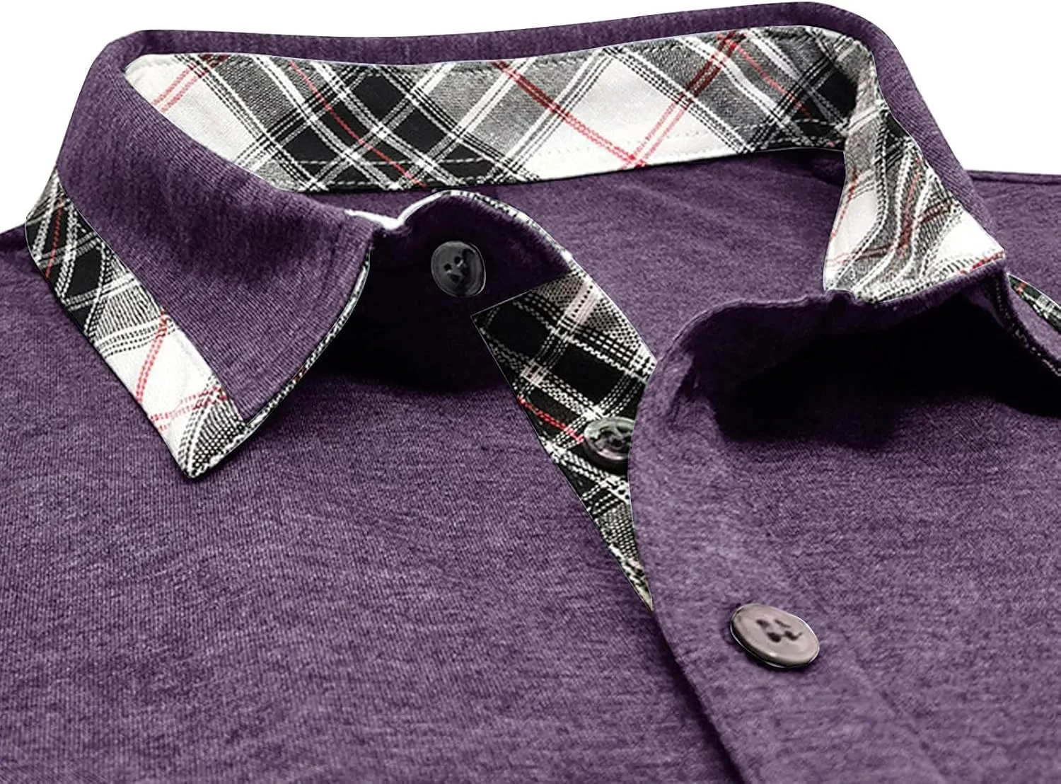 Long Sleeve Polo Shirts for Men Classic Button Down V Neck Collar Tees Solid Casual Stylish Tops with Pocket