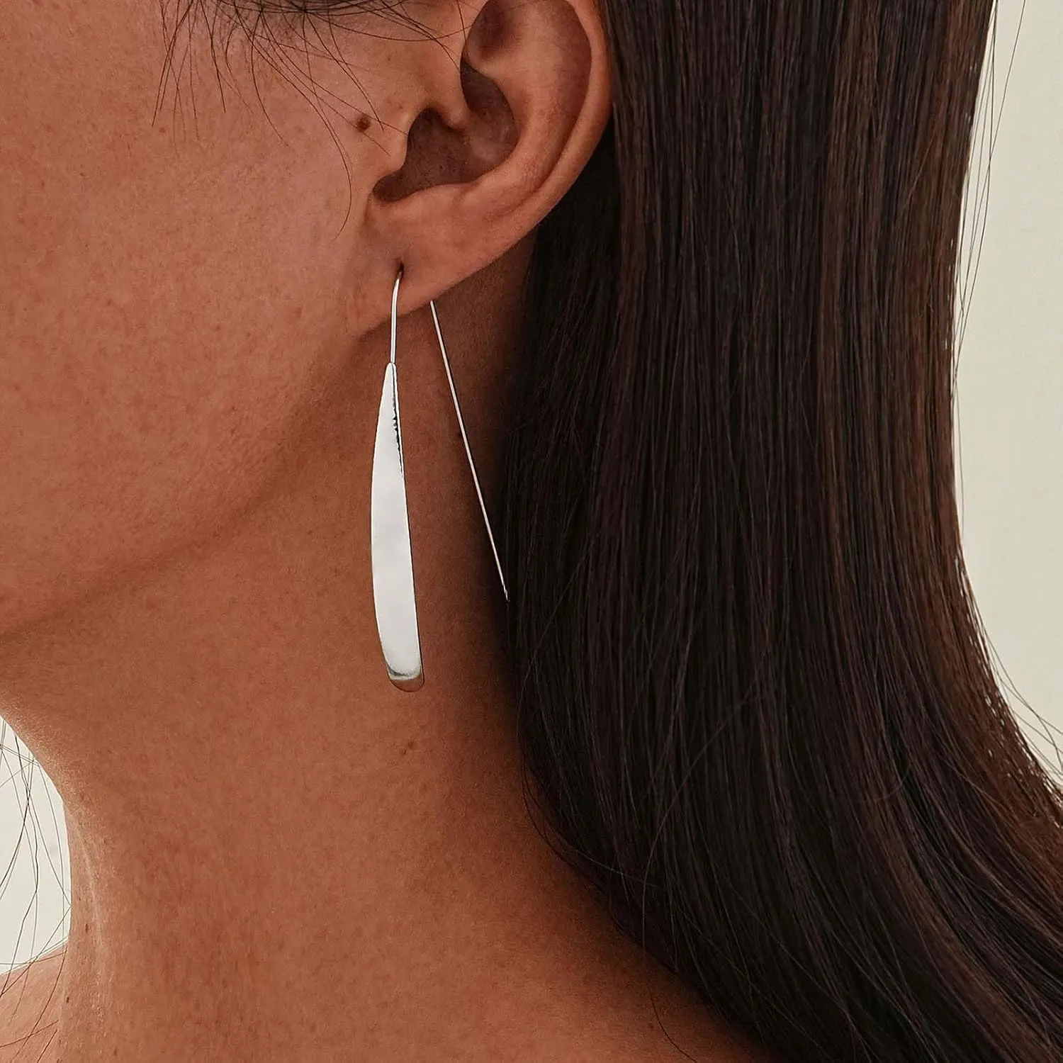 Long Threader Bar Dangle Earrings Gold Linear Metal Bar Earrings Threader Curved Bars Earring Minimalist Statement Studs Jewelry for Women