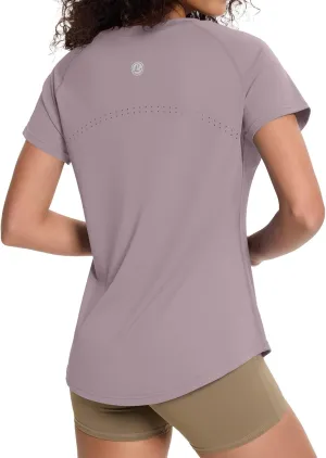 Loovoo Workout Tops for Women Loose Fit Breathable Activewear Cool Quick Dry Gym Athletic Tee Top