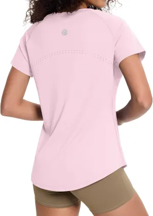 Loovoo Workout Tops for Women Loose Fit Breathable Activewear Cool Quick Dry Gym Athletic Tee Top