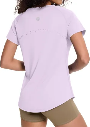 Loovoo Workout Tops for Women Loose Fit Breathable Activewear Cool Quick Dry Gym Athletic Tee Top