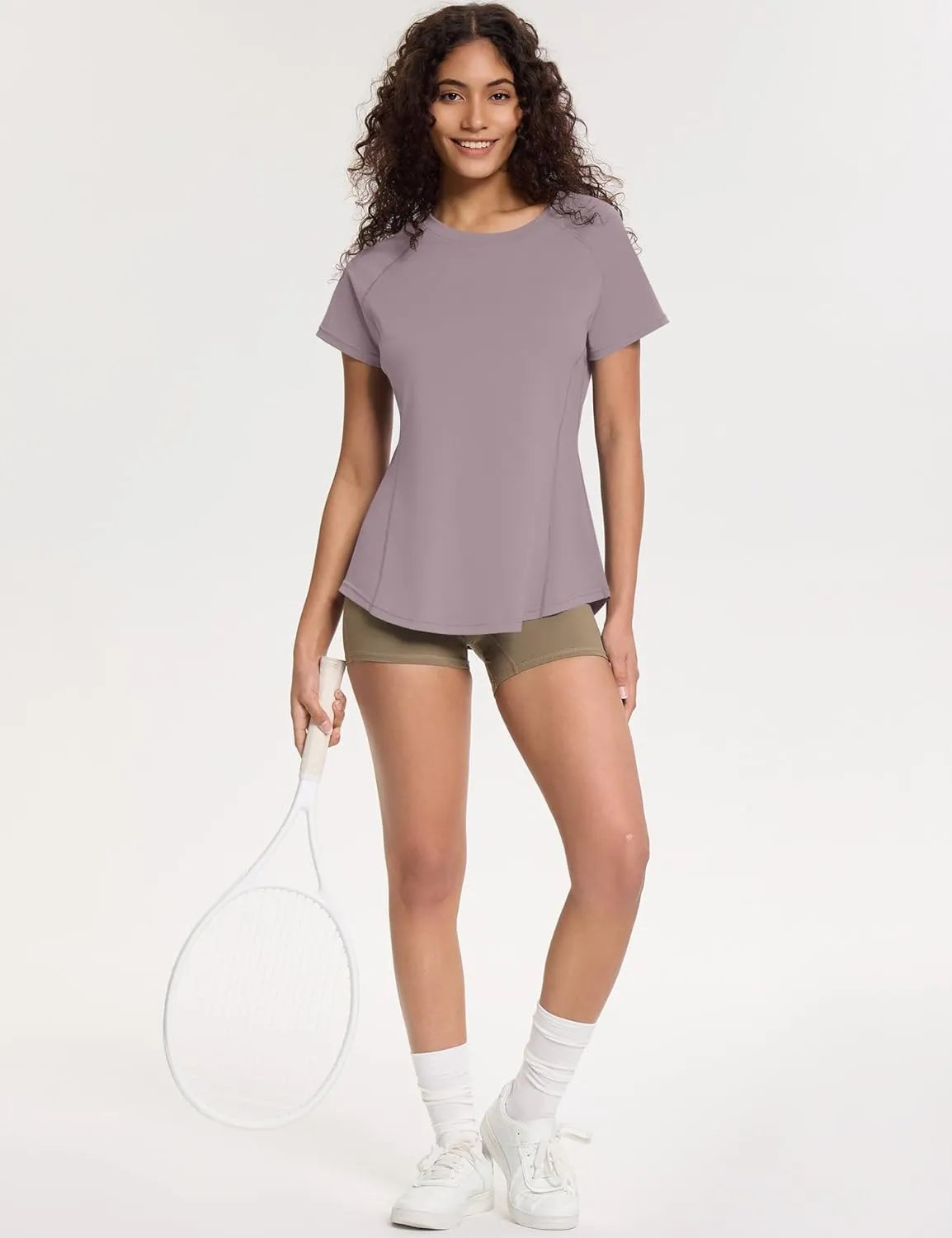 Loovoo Workout Tops for Women Loose Fit Breathable Activewear Cool Quick Dry Gym Athletic Tee Top