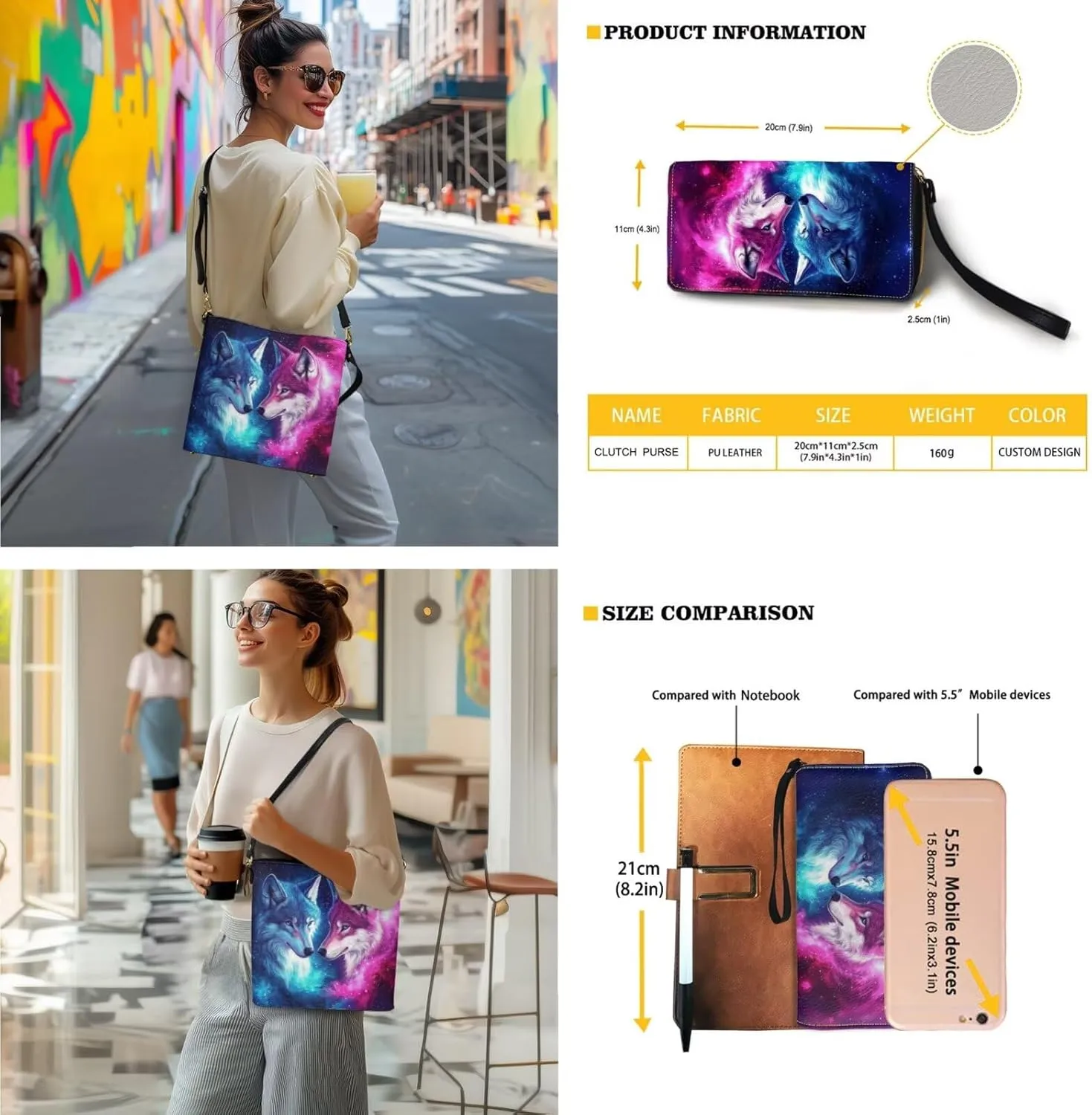 Lotusorchid Bucket Purse and Wallet Set, Leather Crossbody Shoulder Handbag Hobo Bag with Adjustable Strap for Women