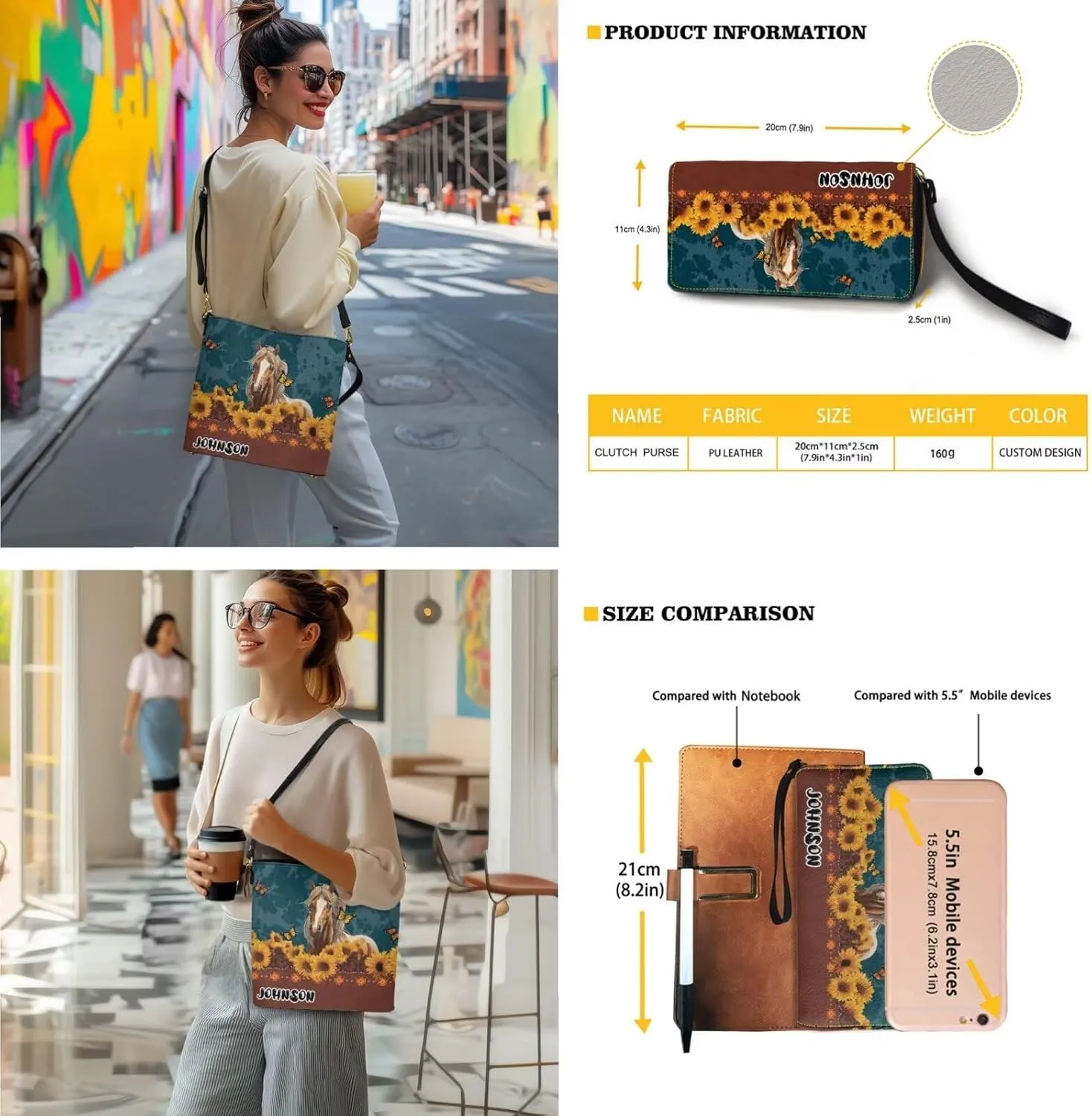 Lotusorchid Customized Bucket Purse and Wallet Set Crossbody Handbag Satchel Bag with Leather Wallet for Women Lady