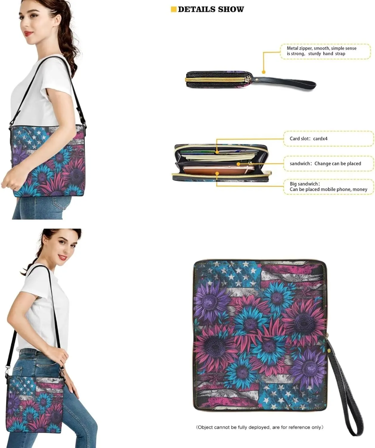 Lotusorchid Leather Crossbody Bucket Handbag for Women Hobo Bag with Wallet Set Shoulder Tote Handbag Gift for Mom Wife
