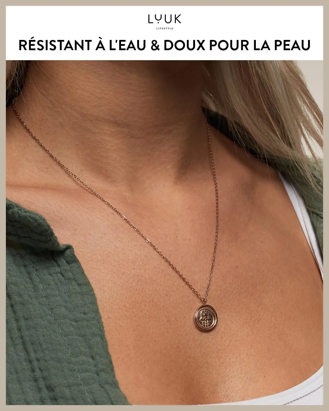 LUUK LIFESTYLE Filigree stainless steel necklaces with pendants in a timeless design with HAPPINESS card, women's jewellery and gift idea