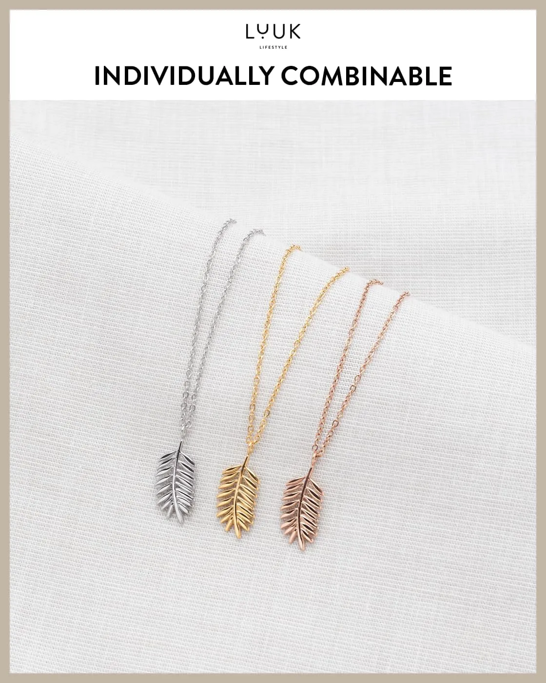 LUUK LIFESTYLE Filigree stainless steel necklaces with pendants in a timeless design with HAPPINESS card, women's jewellery and gift idea