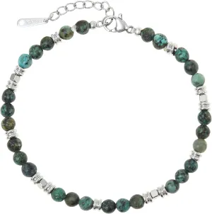 Made by Nami Stainless Steel Beaded Bracelets for Men Adjustable Stone Bracelets for Men 7.5"   2" Chain Extension
