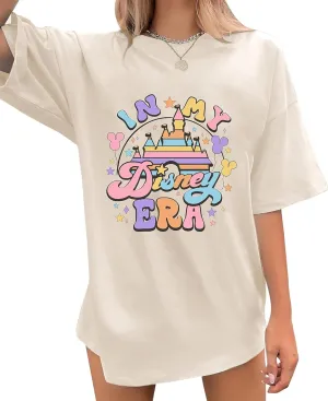 Magical Shirt for Women Oversized Happy Family Vacation Graphic Tees Casual Summer Holiday Tops