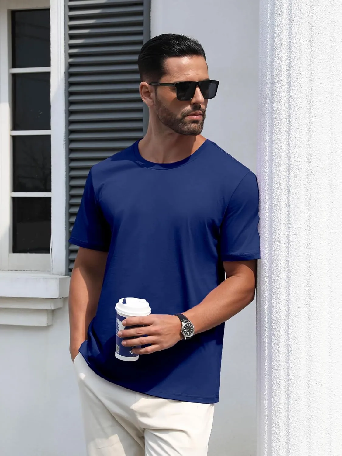 MAGNIVIT Men's Shirts Short Sleeve Cotton T-Shirt Basic Classic Casual Pullover Shirt