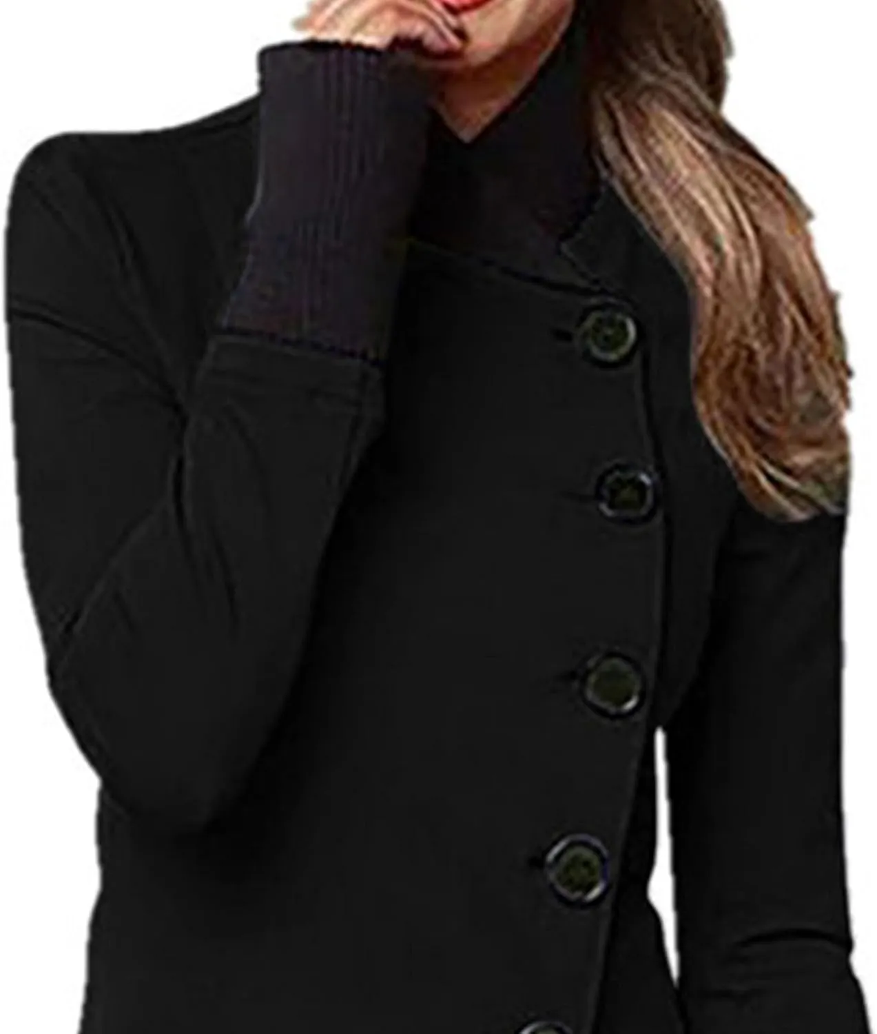 Maiyifu-GJ Women's Casual Trench Coat Fashion Jackets Single Breasted Long Sleeve Overcoat Windbreaker Coats Outerwear