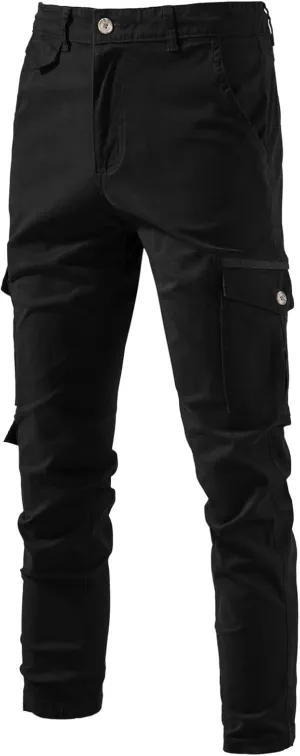 Mans Versatile Cargo Sweatpants Lightweight Solid Color Trouser Outdoor Military Multi Pocket Fashion Leisure Hiking Overalls
