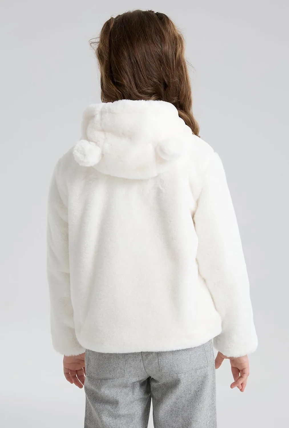 maoo garden Toddler Girls Cloak Fur Jacket Fall Winter 3-7 Years Little Girls Fleece Lightweight Hooded Cute Coat