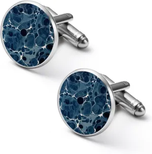 Marbled Paper Mens Cufflinks Classic Alloy Shirt Cuff Links Unique Jewelry Gift for Groom Father Husband Boyfriend