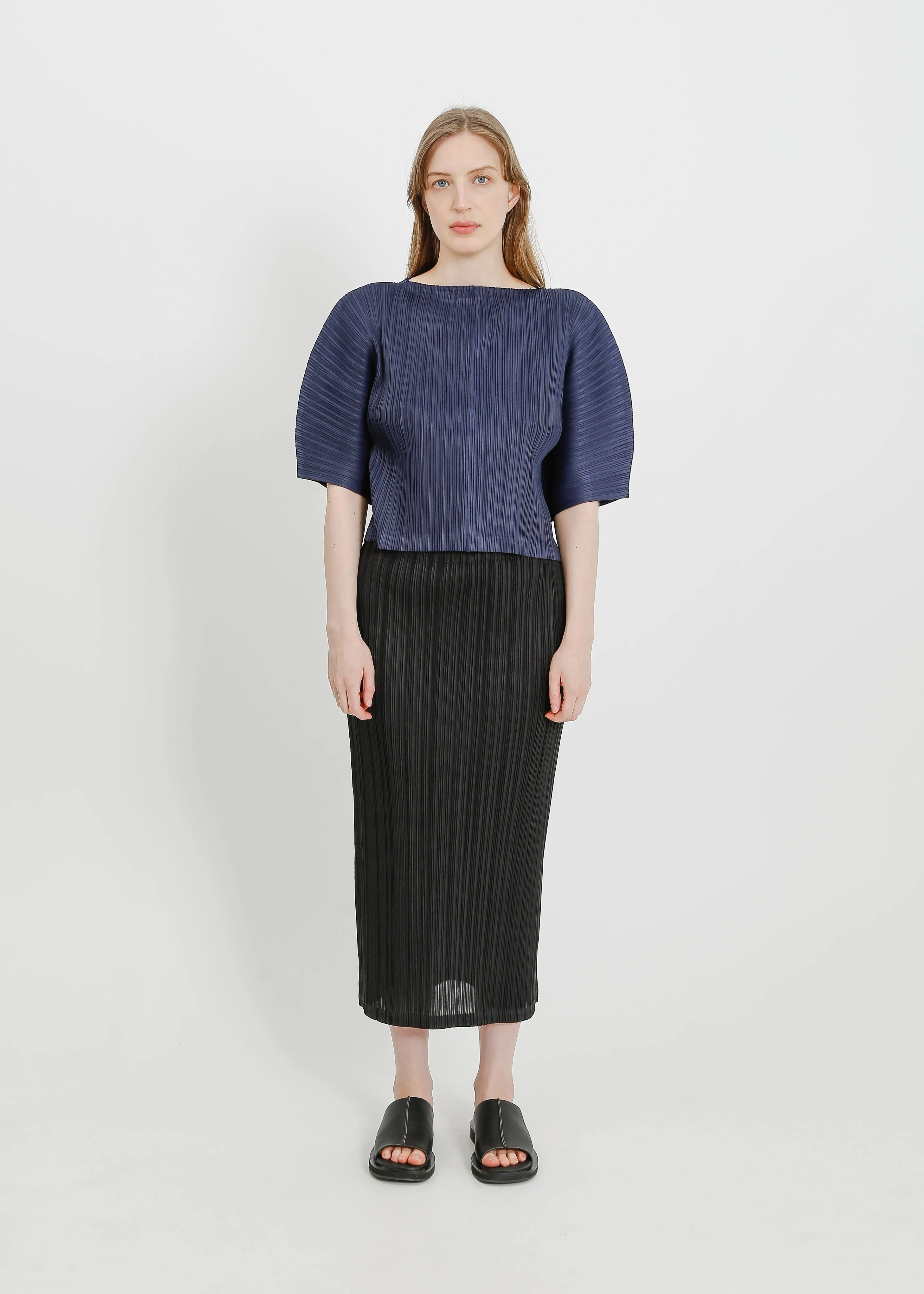 MARGOT PLEAT JACKET / NAVY