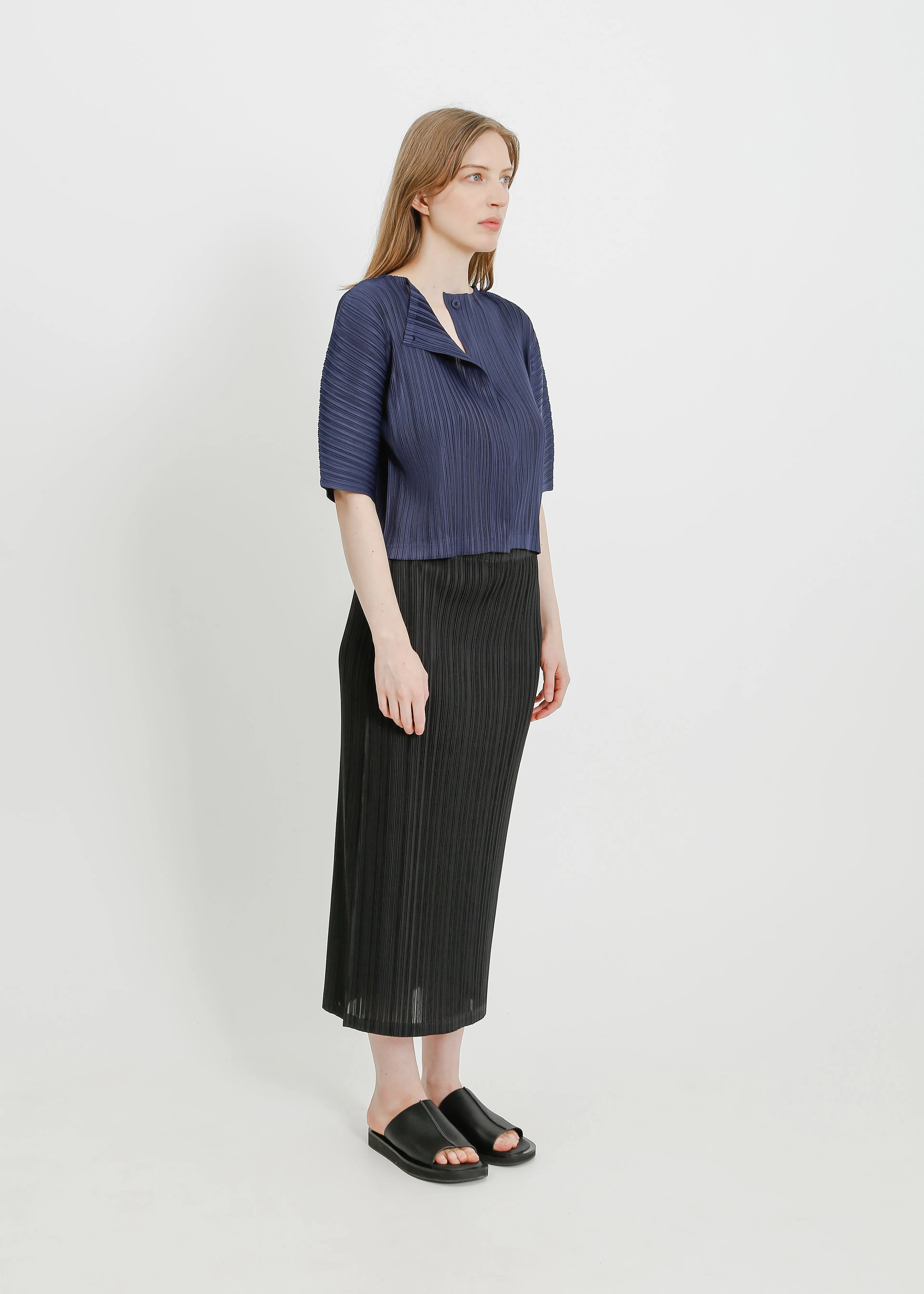 MARGOT PLEAT JACKET / NAVY
