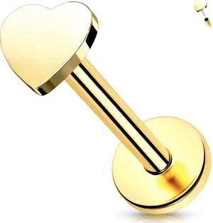 Melighting 14K Solid Gold Flat Back Earring Titanium Threadless Push In Earring 16G Gold Cartilage Earring 6 mm Conch Piercing Jewelry Helix Earring For Women
